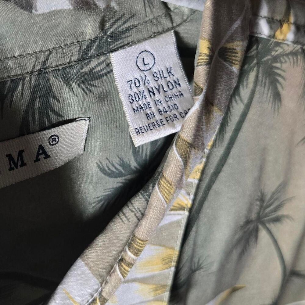 Vintage Summa Eclectic Tropical Silk Button Down Shirt Vacation Summer - Picture 5 of 5